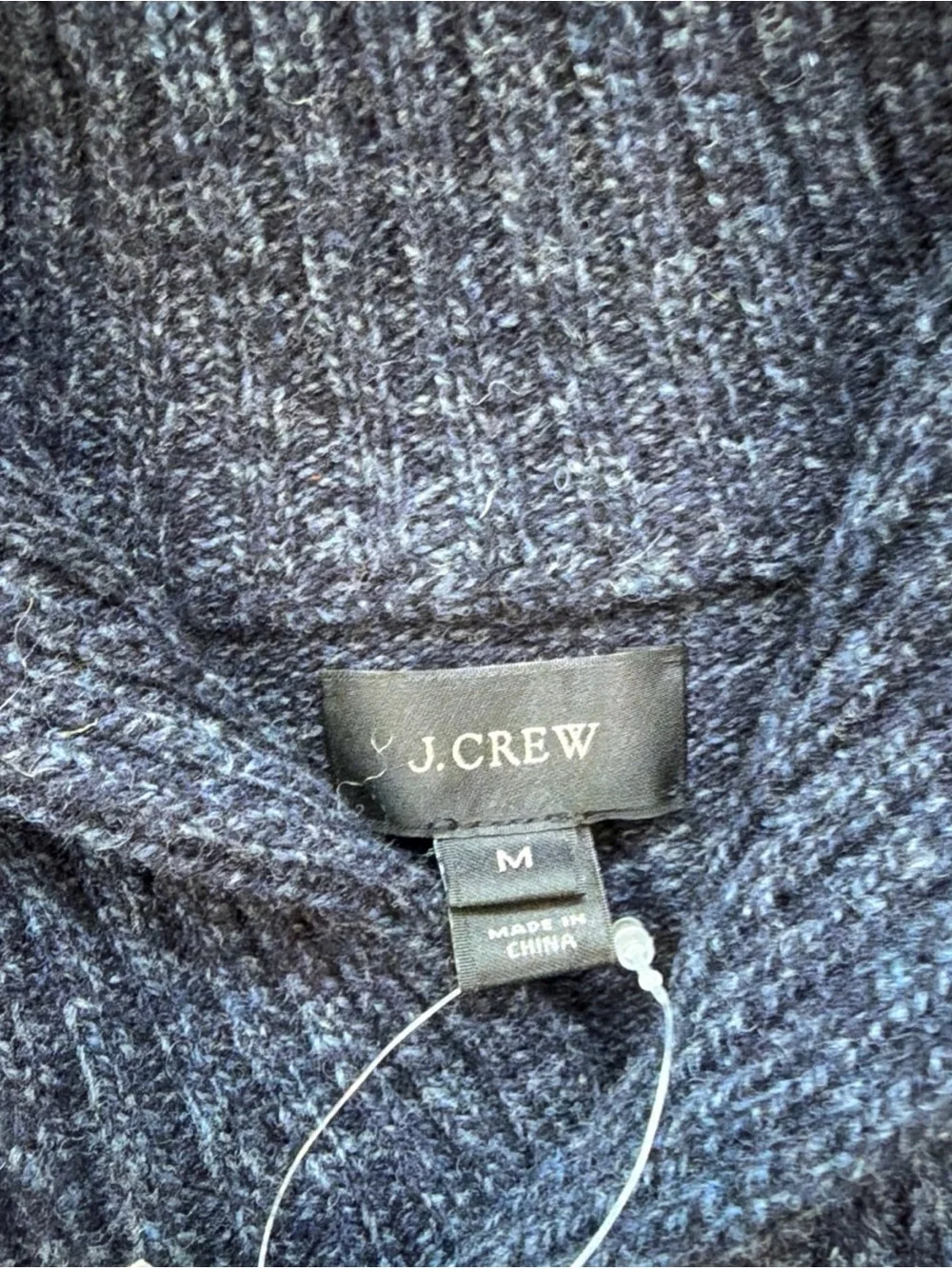 J. Crew Shawl Neck Sweater Mens M Lambs Wool Pullover Blue Knit Outdoor Fall
